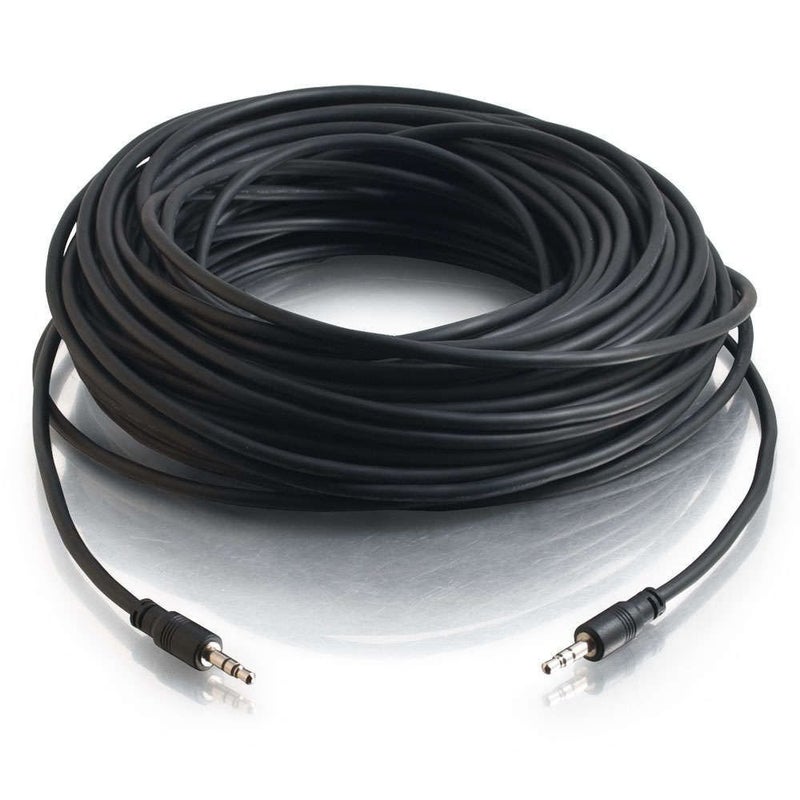 C2G Legrand 3.5MM Stereo Audio Cables, 3.5MM Male to Male Cord, Black Audio Cable with In-Wall, CMG-Rated Jacket, 50 Foot 3.5MM Audio Cable, 1 Count, C2G 40109 - Image 2